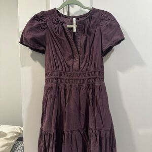 Anthropologie Purple Somerset Mini Corduroy Dress